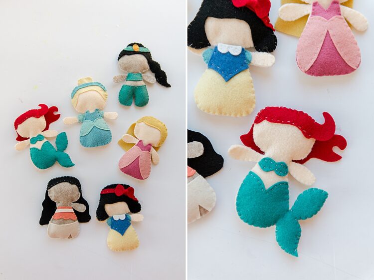 diy disney princess felt dolls