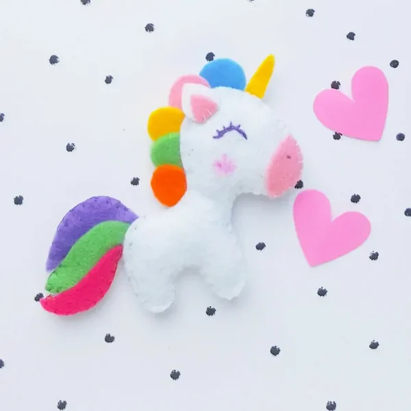 unicorn felt sewing project for kids and adults
