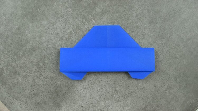 blue origami car that kids can play with