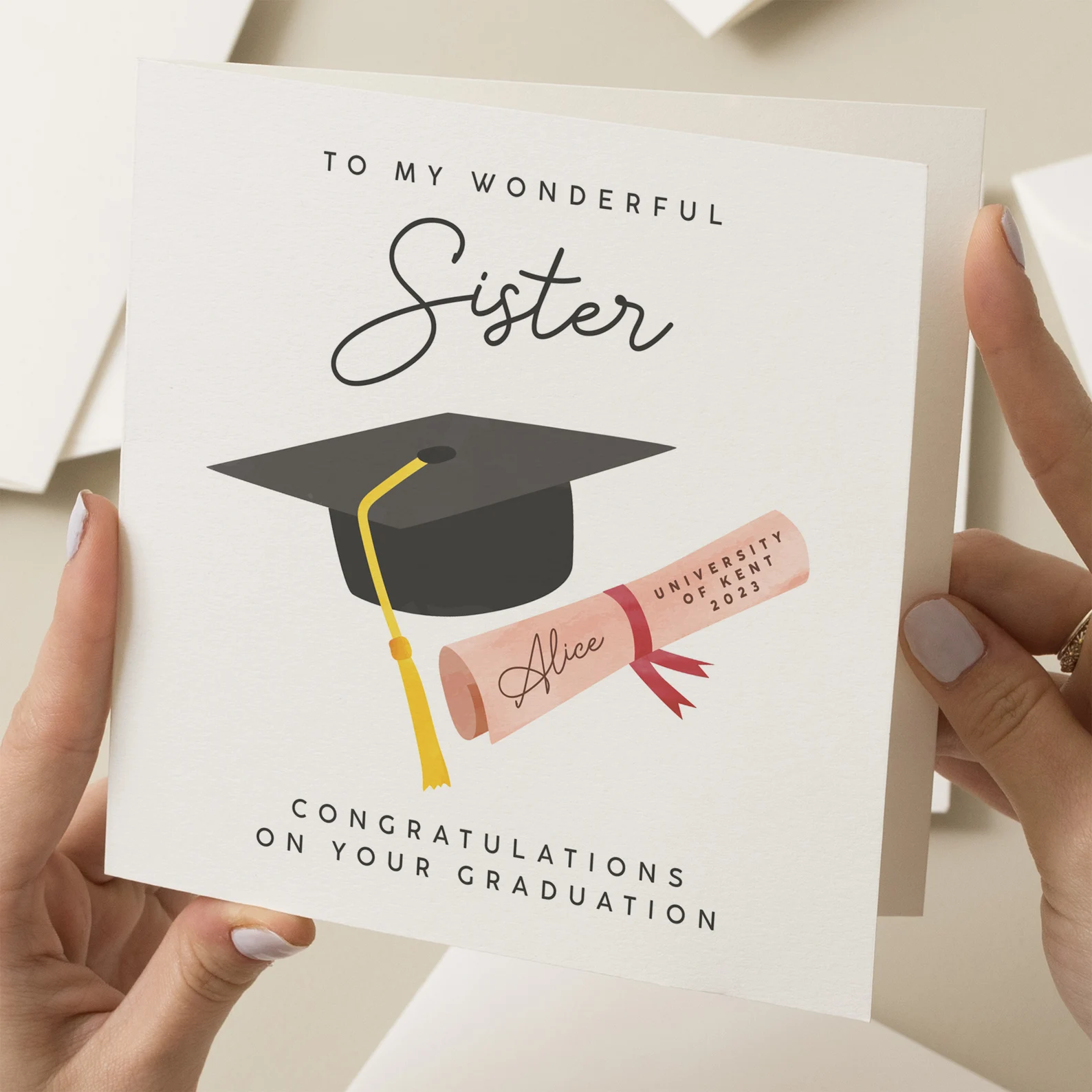 To My Wonderful Sister, Conratulations on your Graduation card