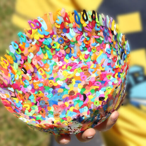 perler beads made into a bowl