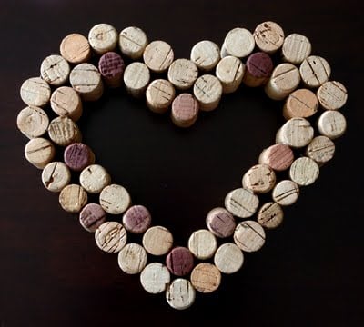 wine cork heart for decorations
