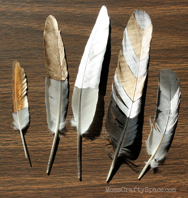 homemade metallic feathers 