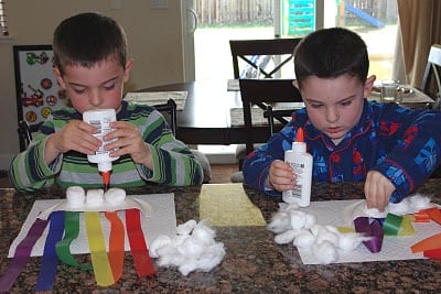 kids making streamer rainbows kids craft 