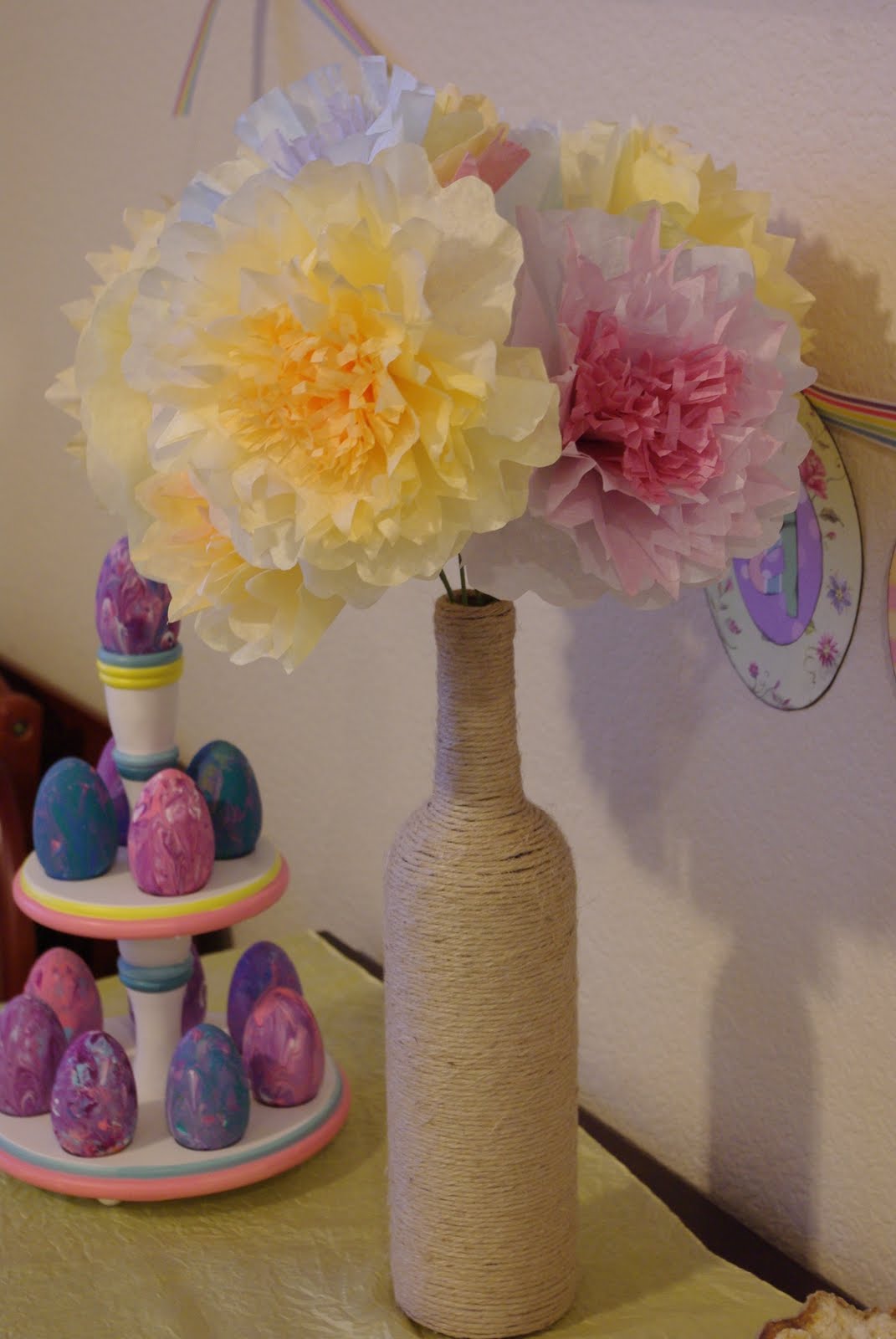 pretty coffee filter flowers in vase