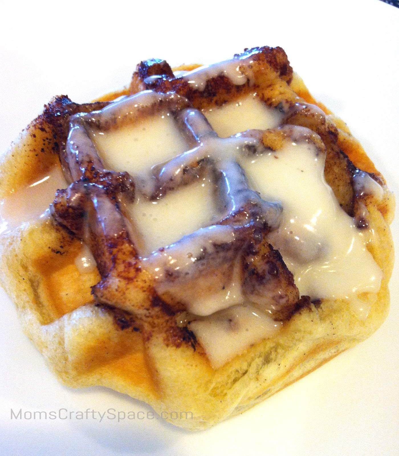 Waffle Iron Cinnamon Rolls Happiness is Homemade