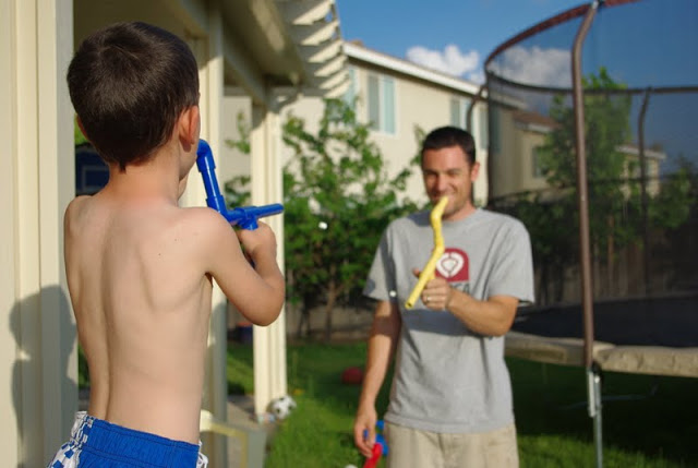 hilarious kids game, marshmallow shooters being played 