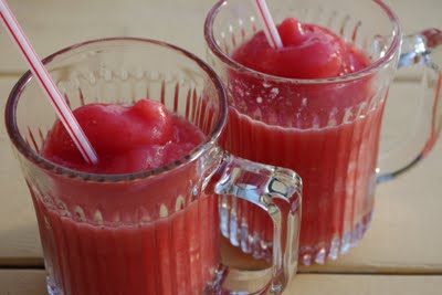 watermelon slushies in cups