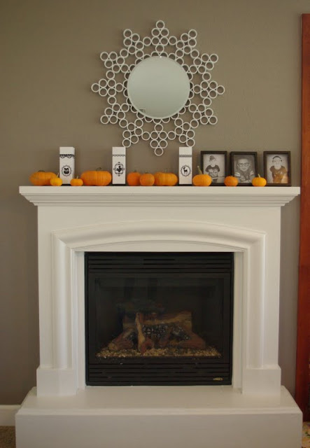 cool mirror over fall fireplace decor