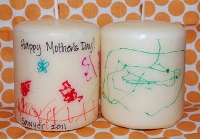 fun mothers day candle with artwork