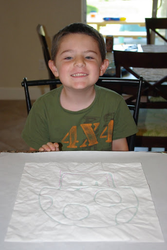 child with custom outline for banner