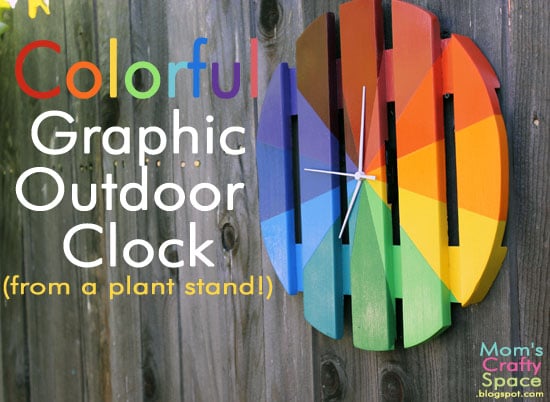 colorful garden clock for outdoors
