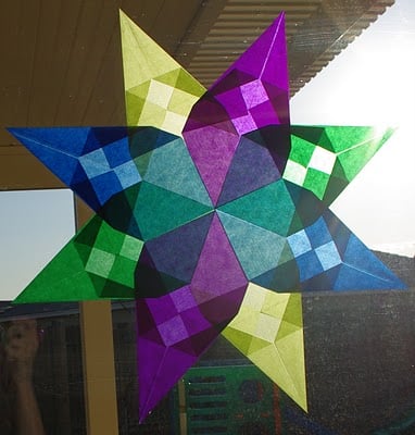 diy waldorf stars clinging to window