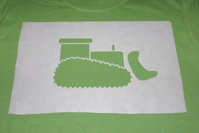tractor shape cut out of freezer paper