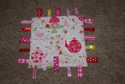 completed diy baby blanket gift idea