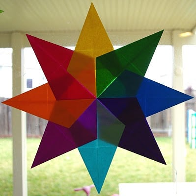 easy kids craft window clinging waldorf star