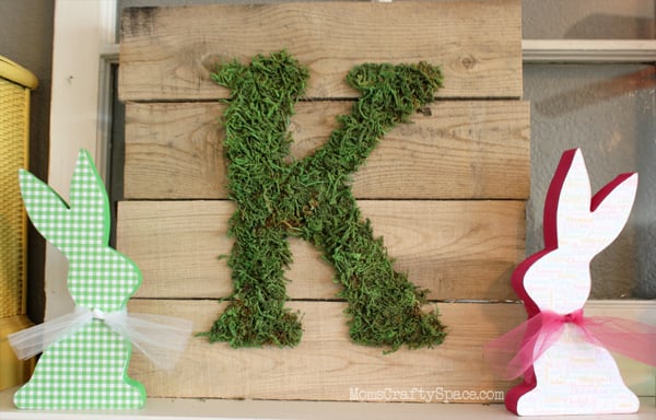 grassy green K monogram decoration for spring