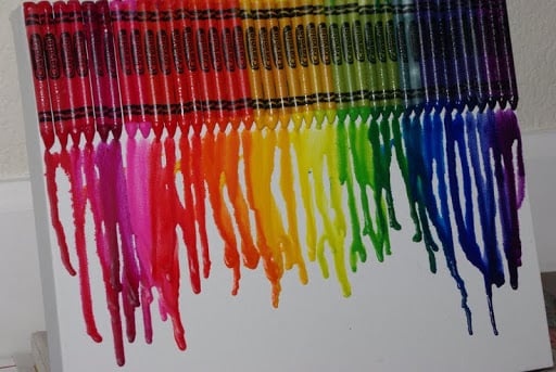 melted crayon art on canvas 