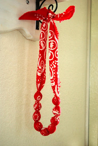 red and white bandana necklace 