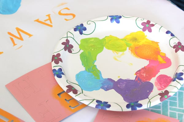 paint palette made from paper plate 