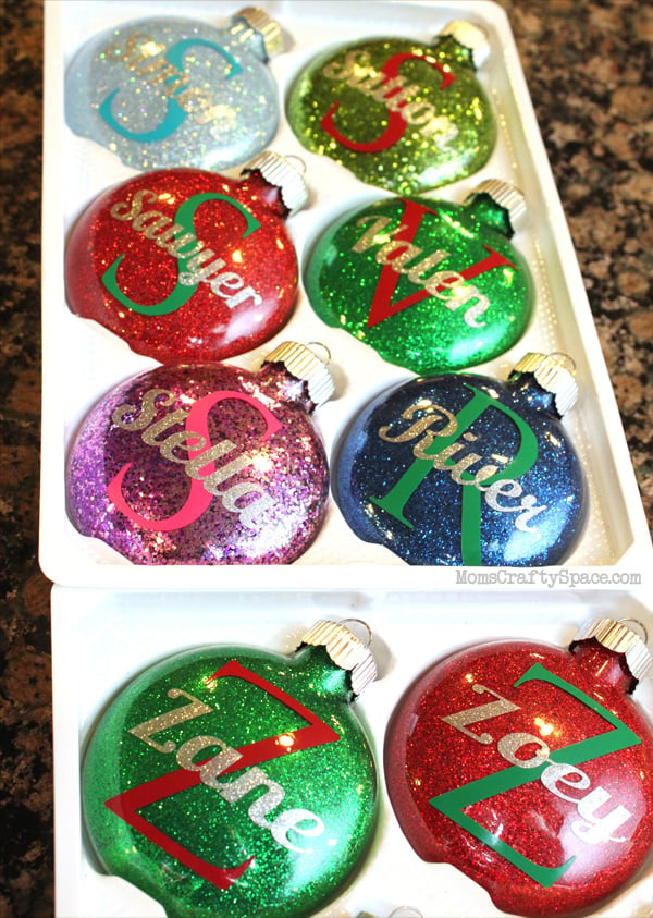 glitter ornaments for christmas tree
