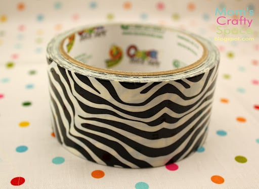 zebra patterned duck tape roll