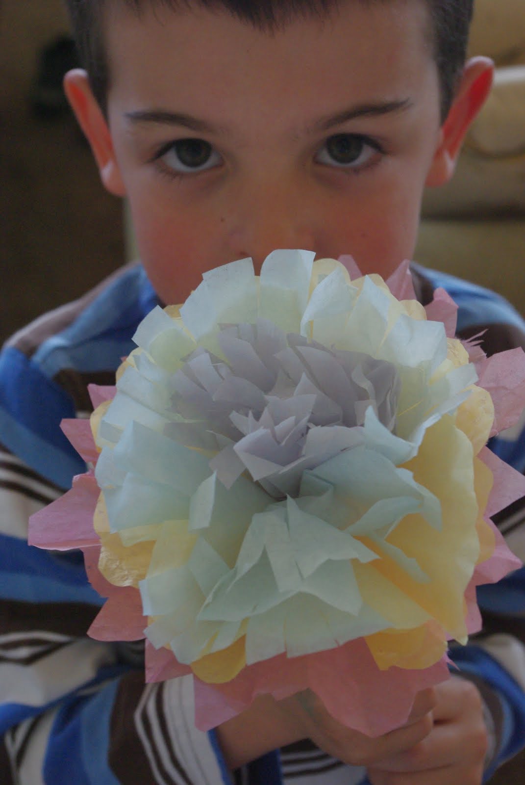 easy kids craft for spring, coffee filter flowers 