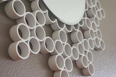 close up of pvc size used for mirror
