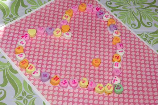 cute kids craft for valentines day, conversation heart 