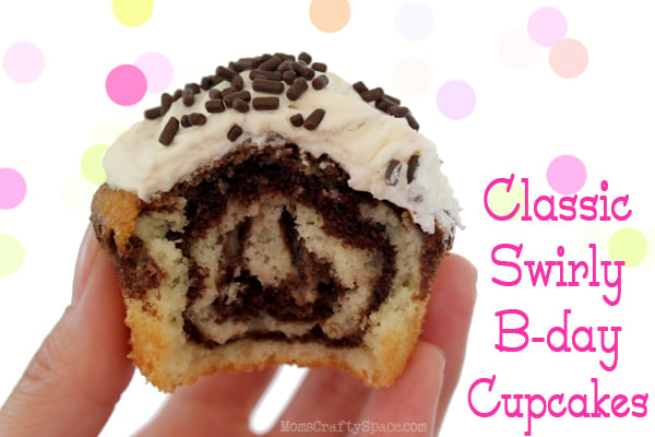 classic swirly bday cupcakes