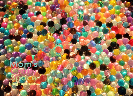 colorful water beads in light