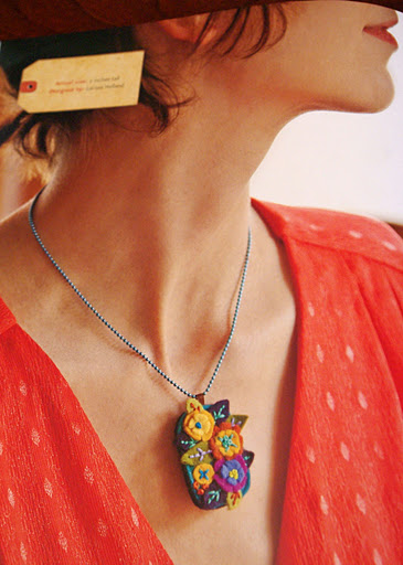 lady wearing diy necklace jewelry
