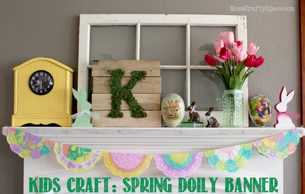 diy easter decor coating mantel