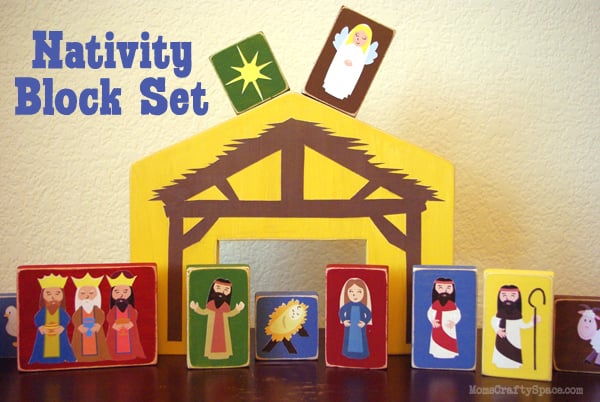 kids nativity block set