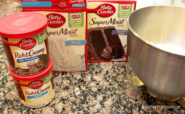 ingredients for making swirly cupcakes