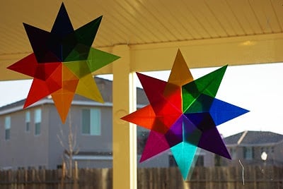 pretty colorful waldorf stars