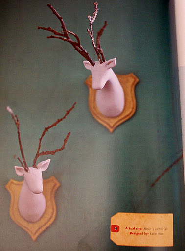 pretty pink deer heads in craft book