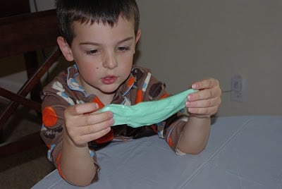 kids playing with the easiest slime 