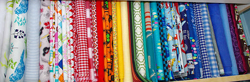 fabrics in a row in drawer easy to pick from