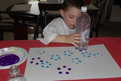 soda bottle easy kids painting project