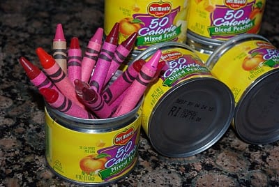 del monte cans holding crayons