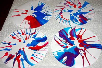 easy firework kids art activity spin art fireworks