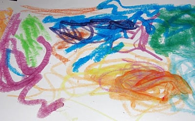painting with crayons kids activity 
