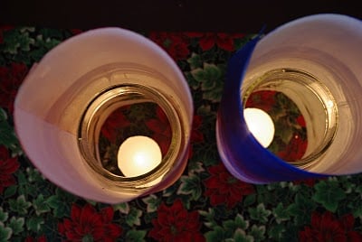 paper wrapped around lanterns