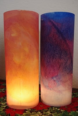 pretty ombre colored lanterns