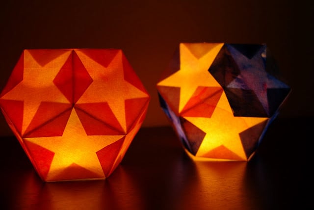 dodecahedron star paper lanterns diy