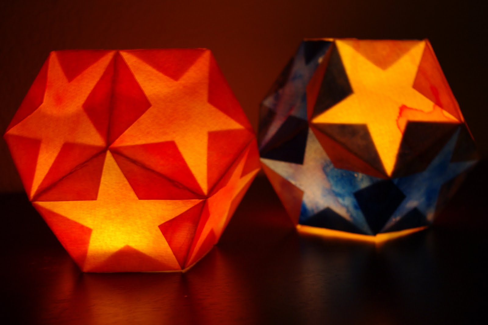 Fold a Watercolor Waldorf Star Lantern