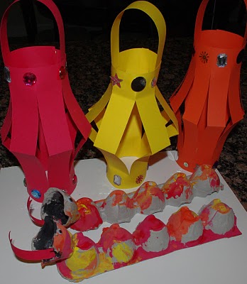 diy chinese paper lanterns and egg carton dragons